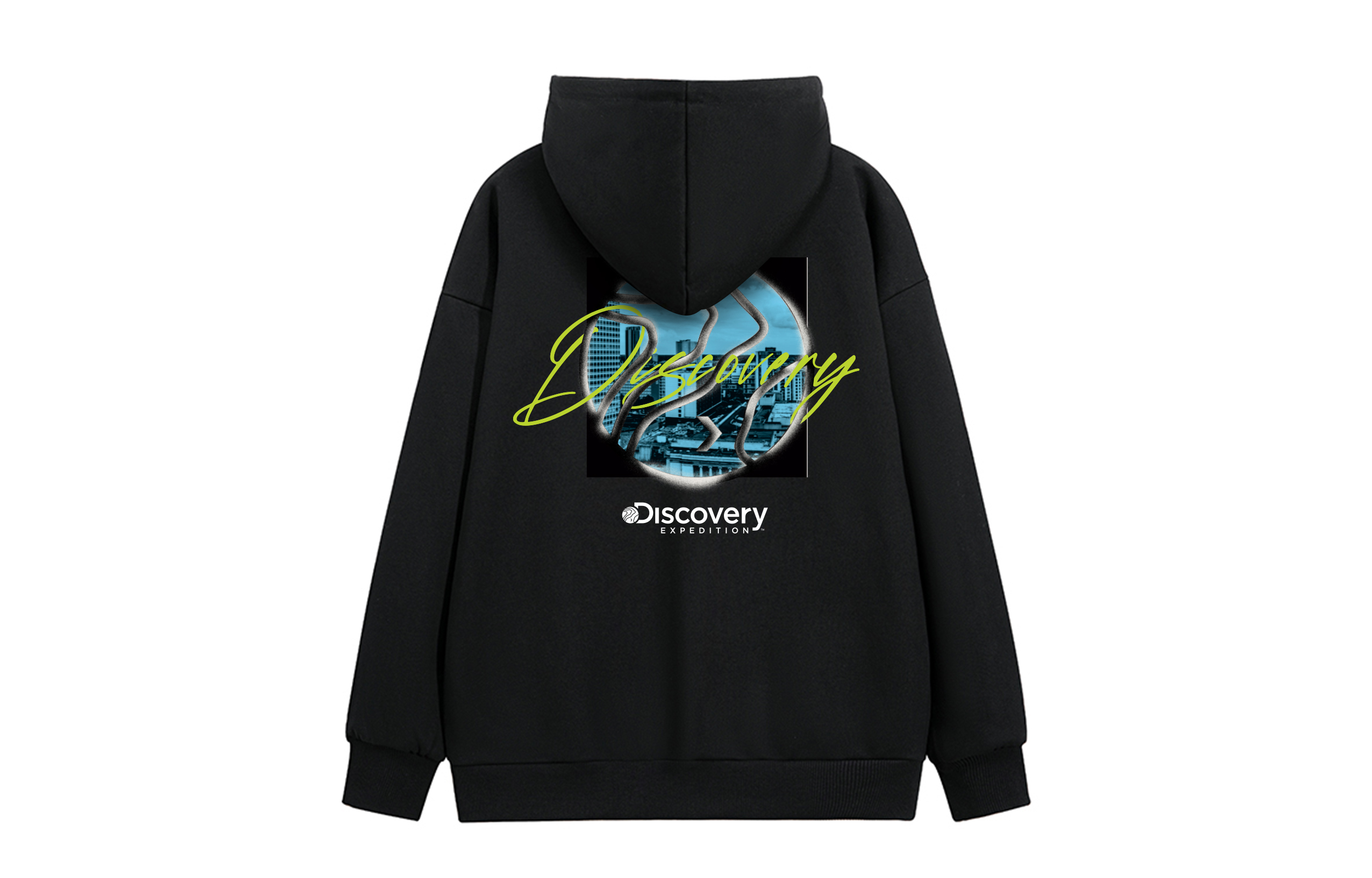 Discovery Expedition Fluorescent Letter Logo Hoodie Unisex. DAAUL900905