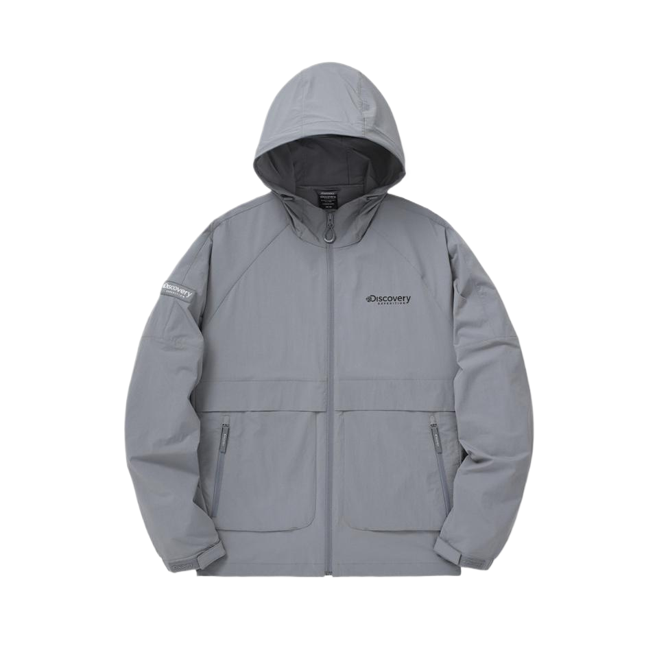 Discovery Expedition Gray Hooded Casual Comfort Jacket DXWJ77043-GRS