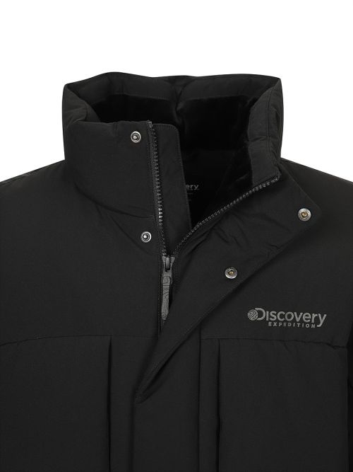 Shop Discovery Expedition Lester G High-Neck Goose Down Short Puffer Jacket (Black) DMDJ63056-BKS