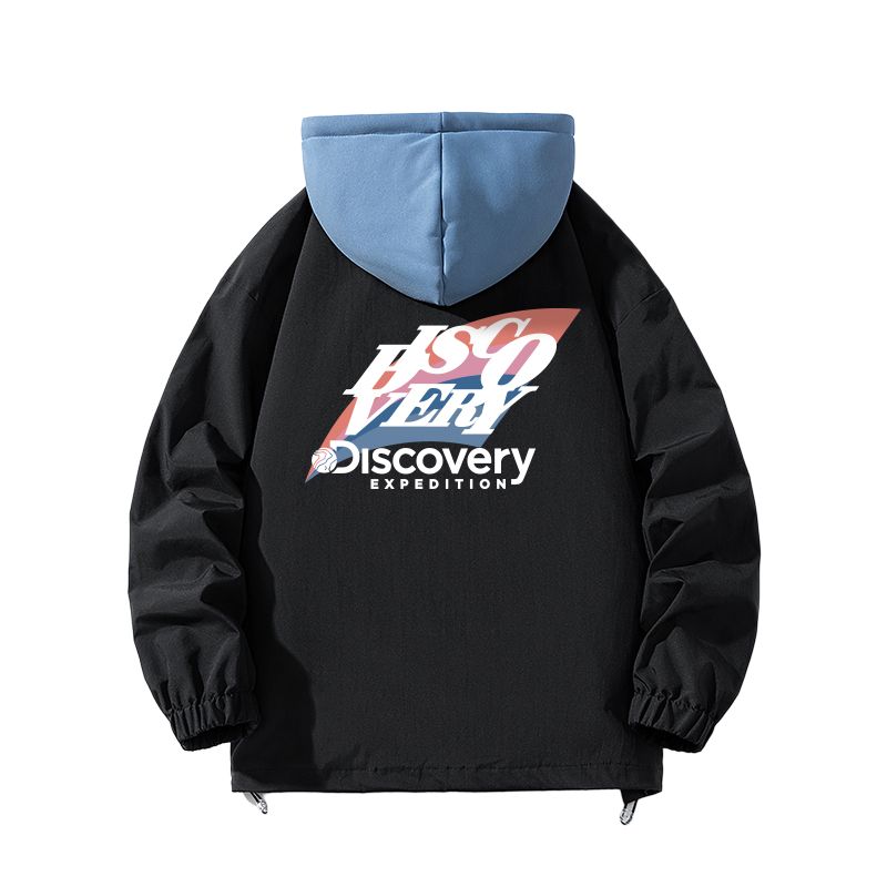 Discovery Expedition Loose-Fit Hoodie Jacket 2-Piece Set with Logo Print. XDAAEL000904