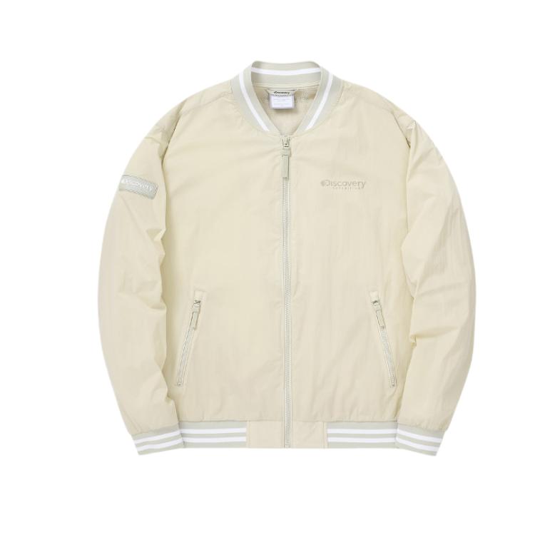 Discovery Expedition Minimalist Letter Casual Jacket Unisex Beige. DMWJ51043-BGL