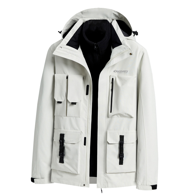 Discovery Expedition Outdoor 3-in-1 Windproof Jacket with Detachable Fleece Liner. DAABL000732