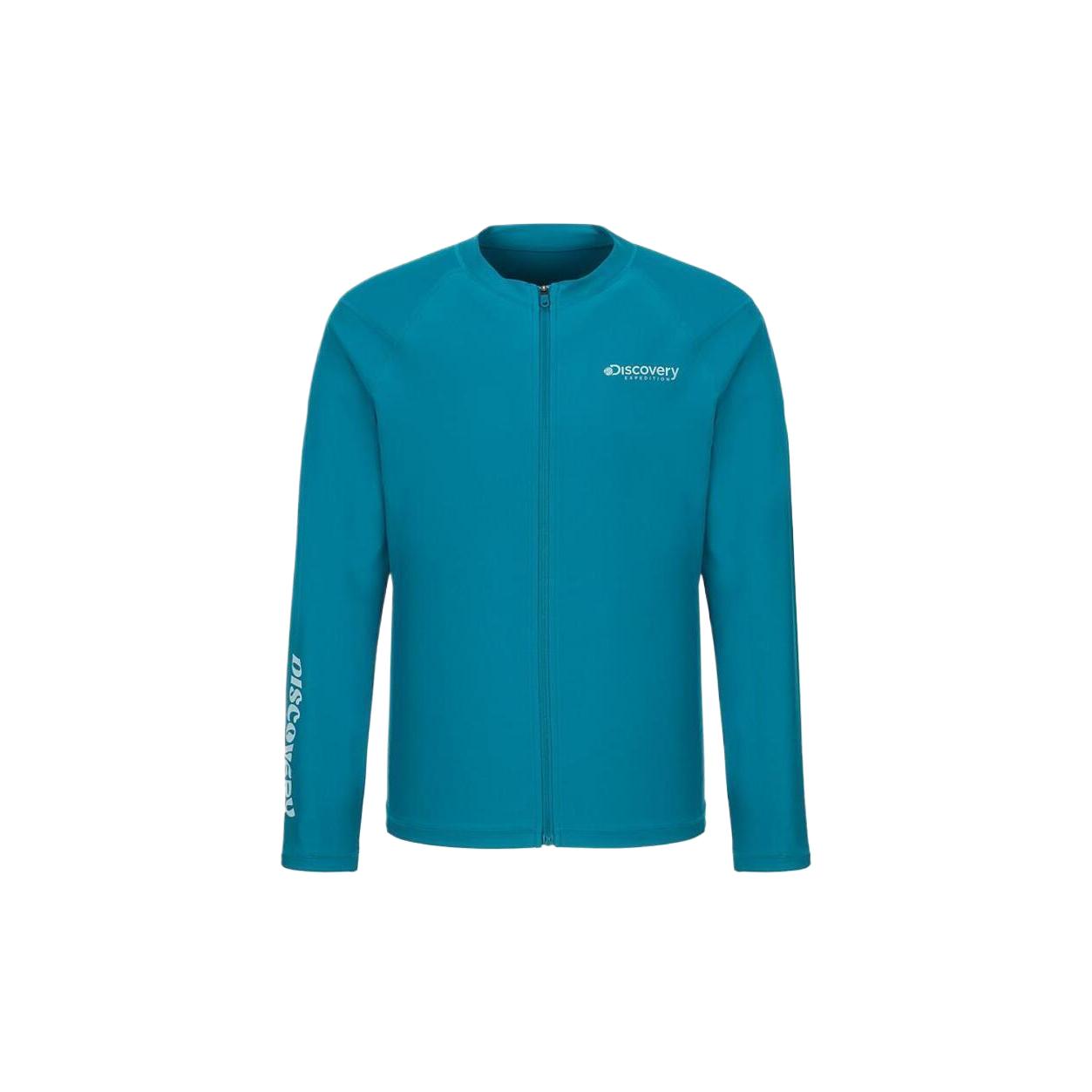 Discovery Expedition Outdoor Sports Zipper Jacket Blue Green Logo Design DMSW63043-TQS