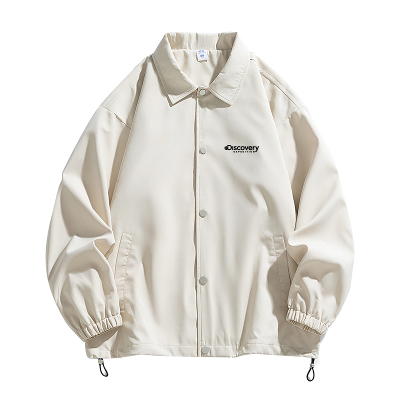 Discovery Expedition Retro Letter Logo Print Loose-fit Sports Jacket Unisex XDAAEL000897