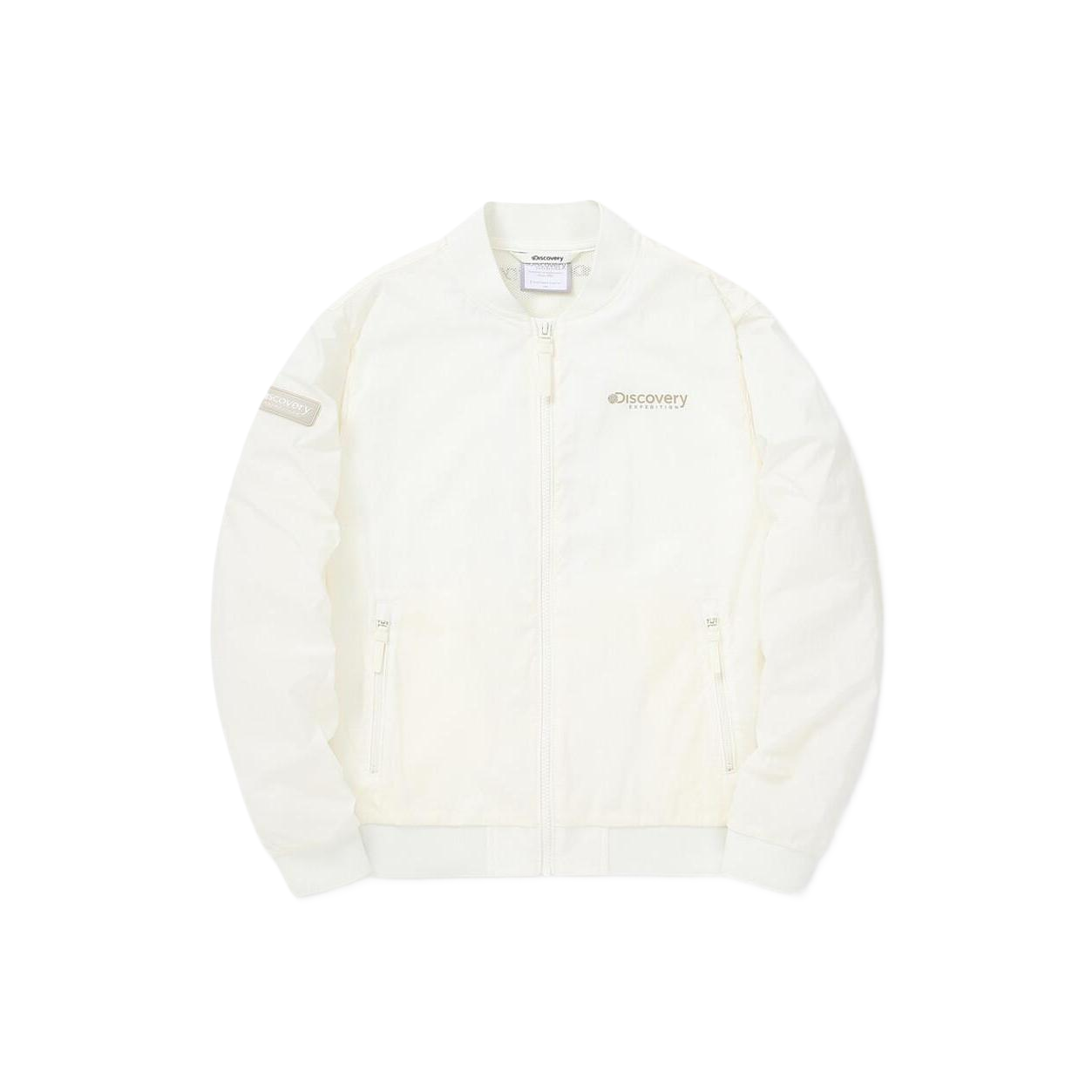 Discovery Expedition Solid Color Baseball Collar Zip Jacket Unisex Off-White DWWJ52043-IVS