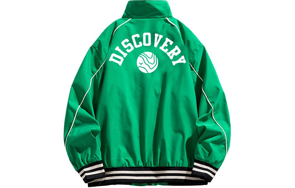 Discovery Expedition Striped Street-Style Zip Jacket with Letter Print Design XDAAEL000903