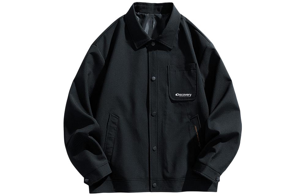 Discovery Expedition Unisex Casual Loose Logo Print Long Sleeve Jacket. XDAAEL000917