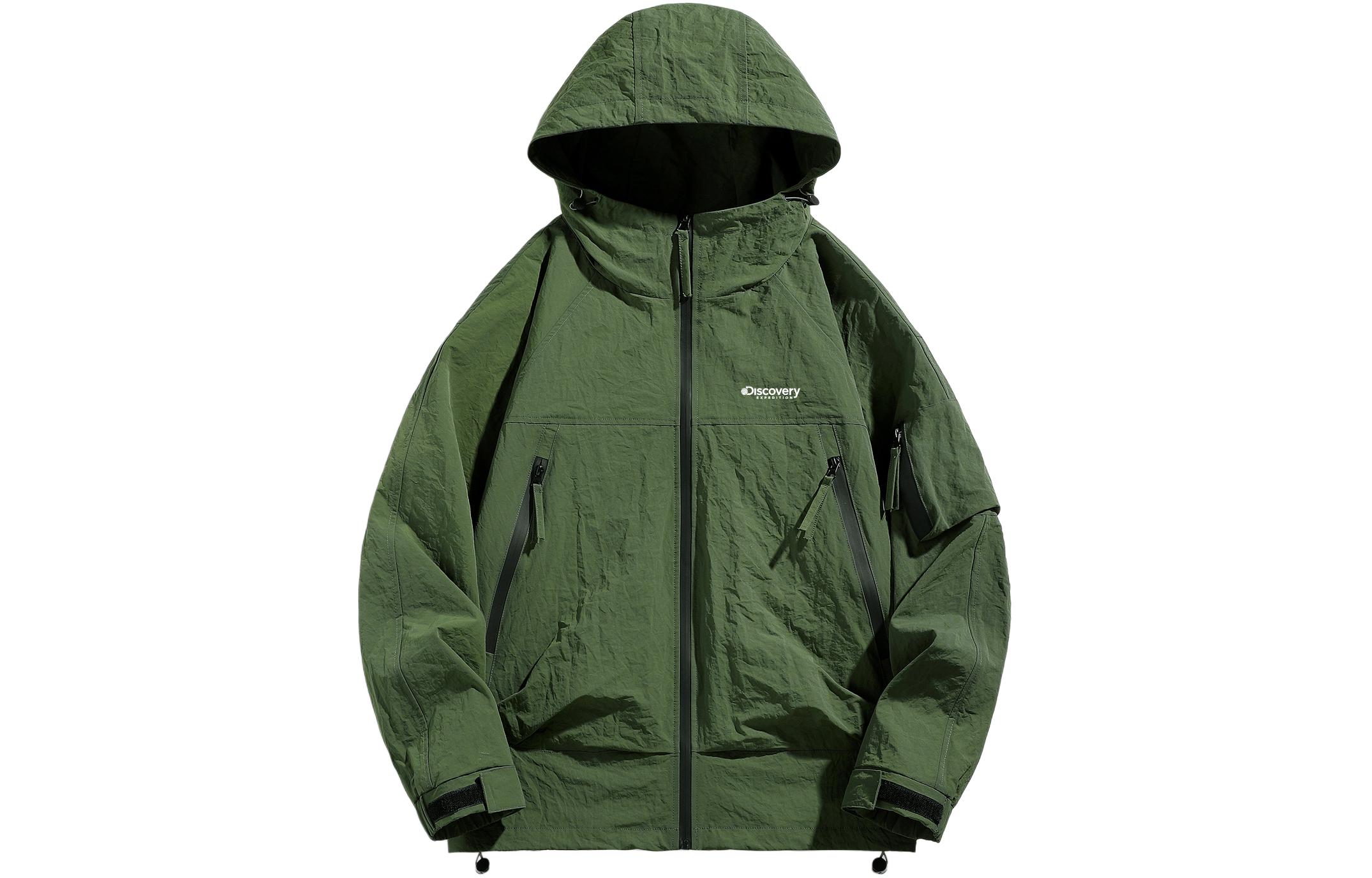 Discovery Expedition Unisex Casual Outdoor Zip-Up Hooded Jacket - Minimalist Style XDAAEL000937