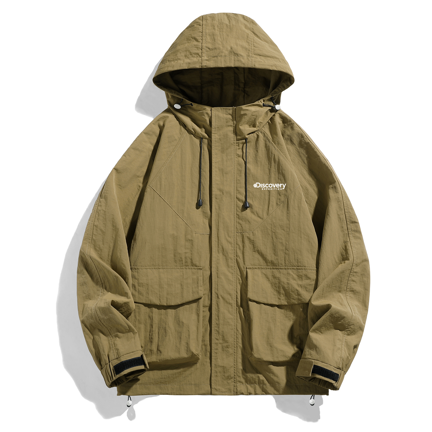 Discovery Expedition Unisex Letter Print Hooded Jacket - Casual Loose Fit XDAAEL000939