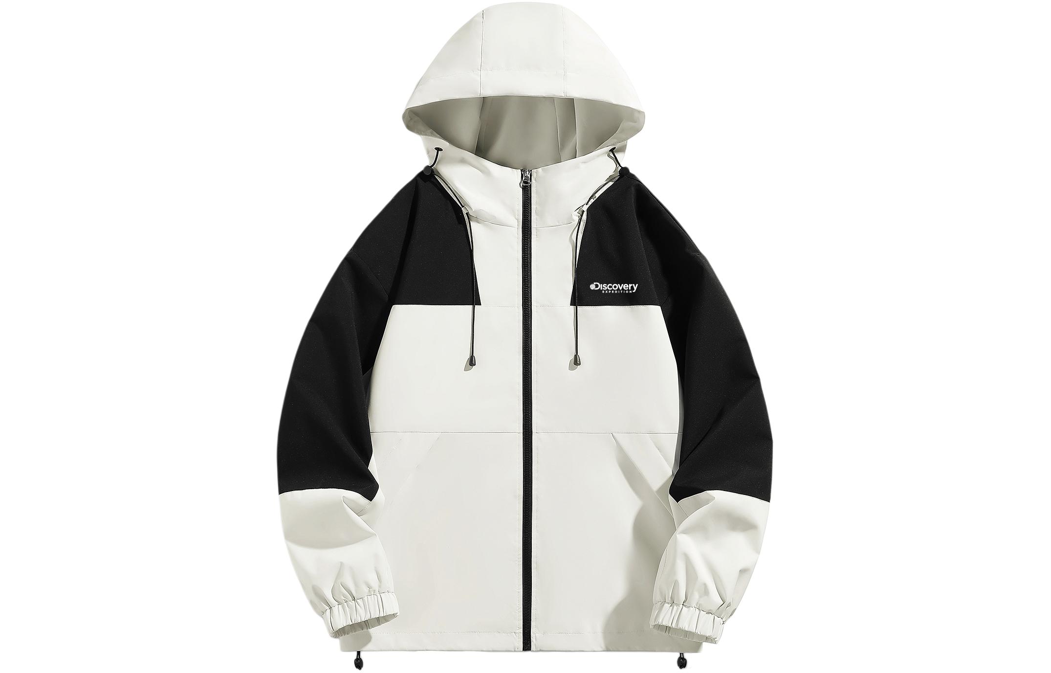 Discovery Expedition Unisex Relaxed Fit Patchwork Hooded Zip-Up Jacket. XDAAEL000936