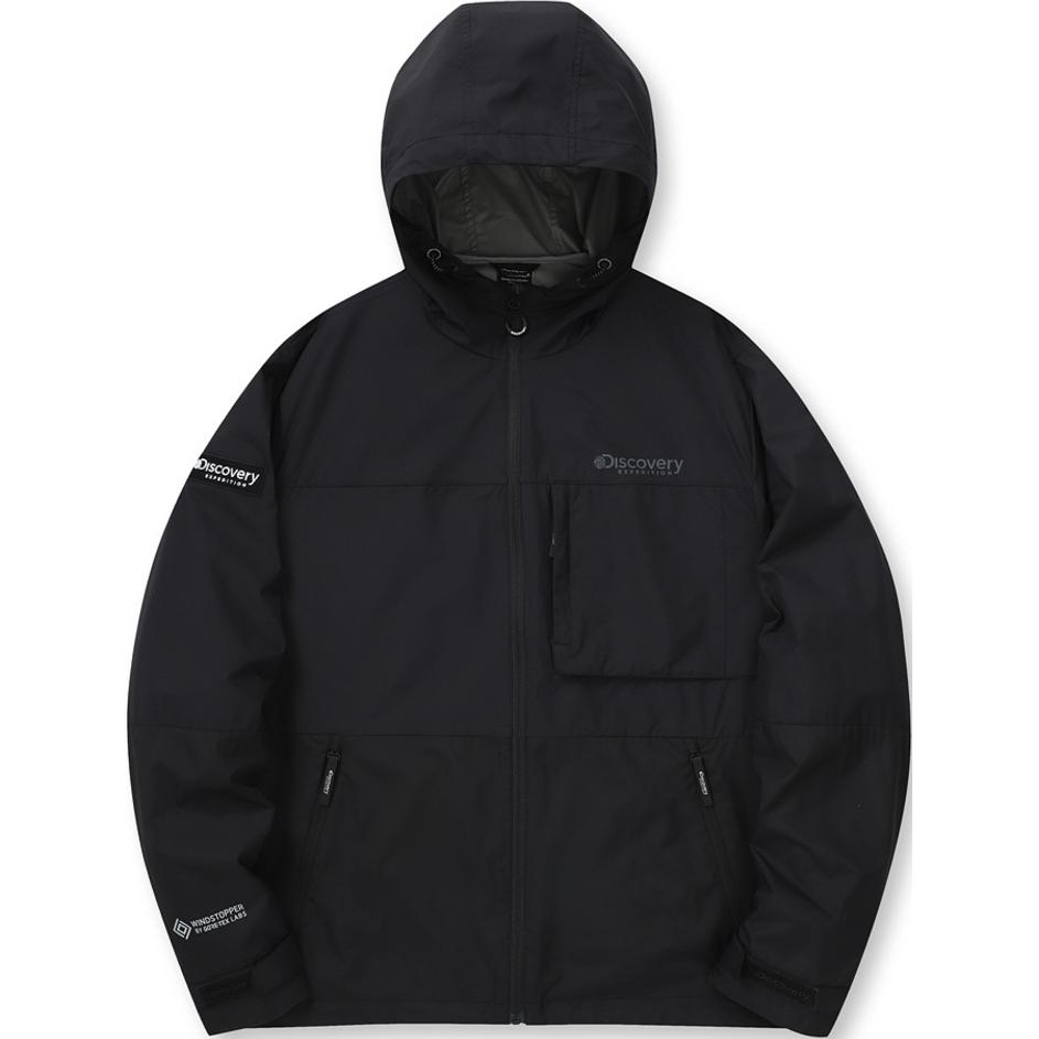 Discovery Expedition Vertex Lightweight Gore Windstopper Jacket Black Hoodie. DMWJ71043-BKS