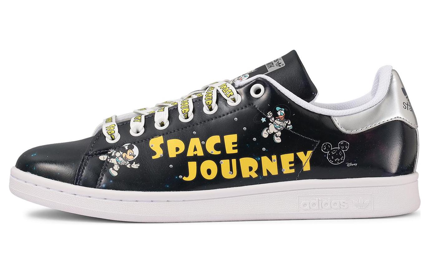 Buy Disney/迪士尼 x adidas originals StanSmith 輕便耐磨防滑 低筒 板鞋 男女款 黑銀色