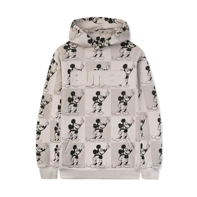 Disney Butter Goods Mickey Mouse Checkered Hoodie Grey Unisex FW23 Edition BGDY230202