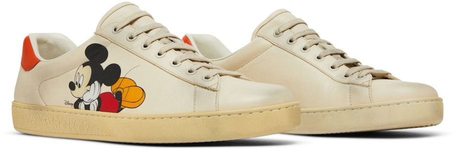 迪士尼 x 古馳 Ace Low '米老鼠 - 象牙白' 603697 AYO70 9591 Cheap 迪士尼 x 古馳 Ace Low '米老鼠 - 象牙白' 603697 AYO70 9591
