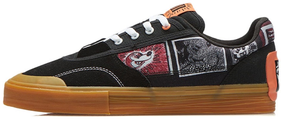 Disney/迪士尼 x LiNing李寧 Keith Haring 復古萬用休閒 防滑耐磨 低筒 板鞋 男款 黑色 Buy Disney/迪士尼 x LiNing李寧 Keith Haring 復古萬用休閒 防滑耐磨 低筒 板鞋 男款 黑色