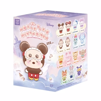 Disney Miniso Top Toy Squinting Sleepwear Series Plush Keychains Single Blind Box