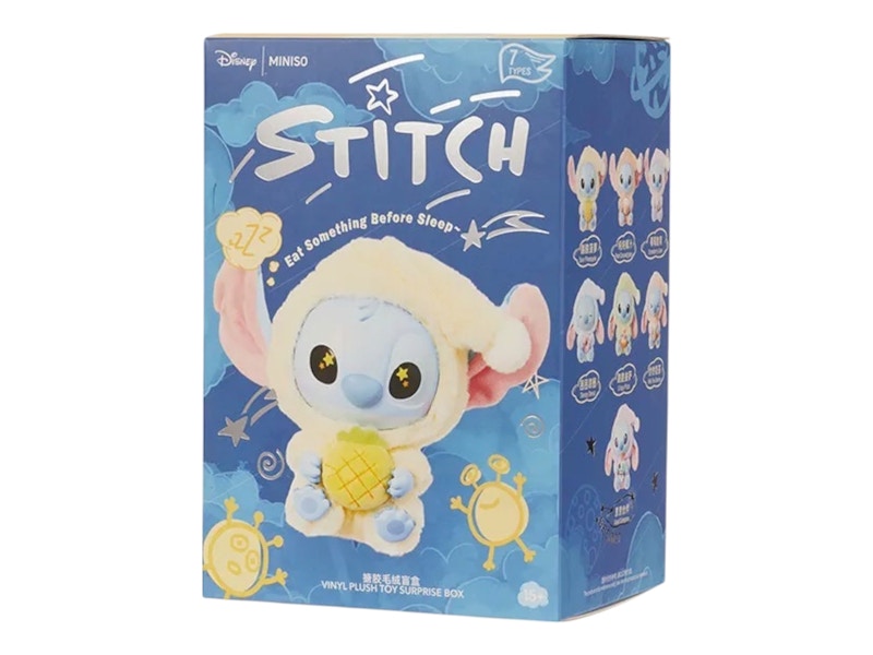 Disney x Miniso Top Toy Stitch Eating Something Before Sleep Plush Keychain Single Blind Box