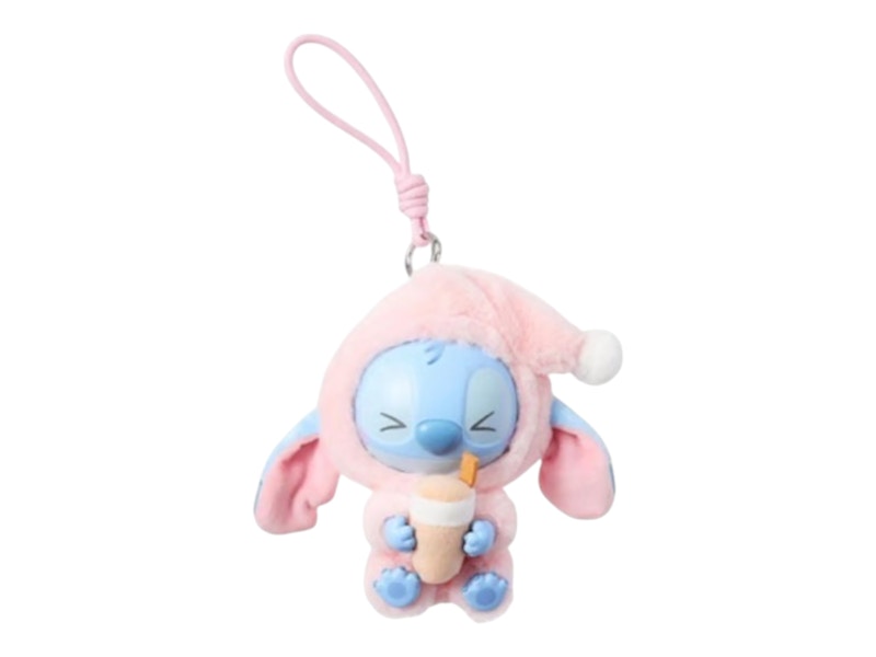 Disney x Miniso Top Toy Stitch Eating Something Before Sleep Milk Tea Desire Plush Keychain