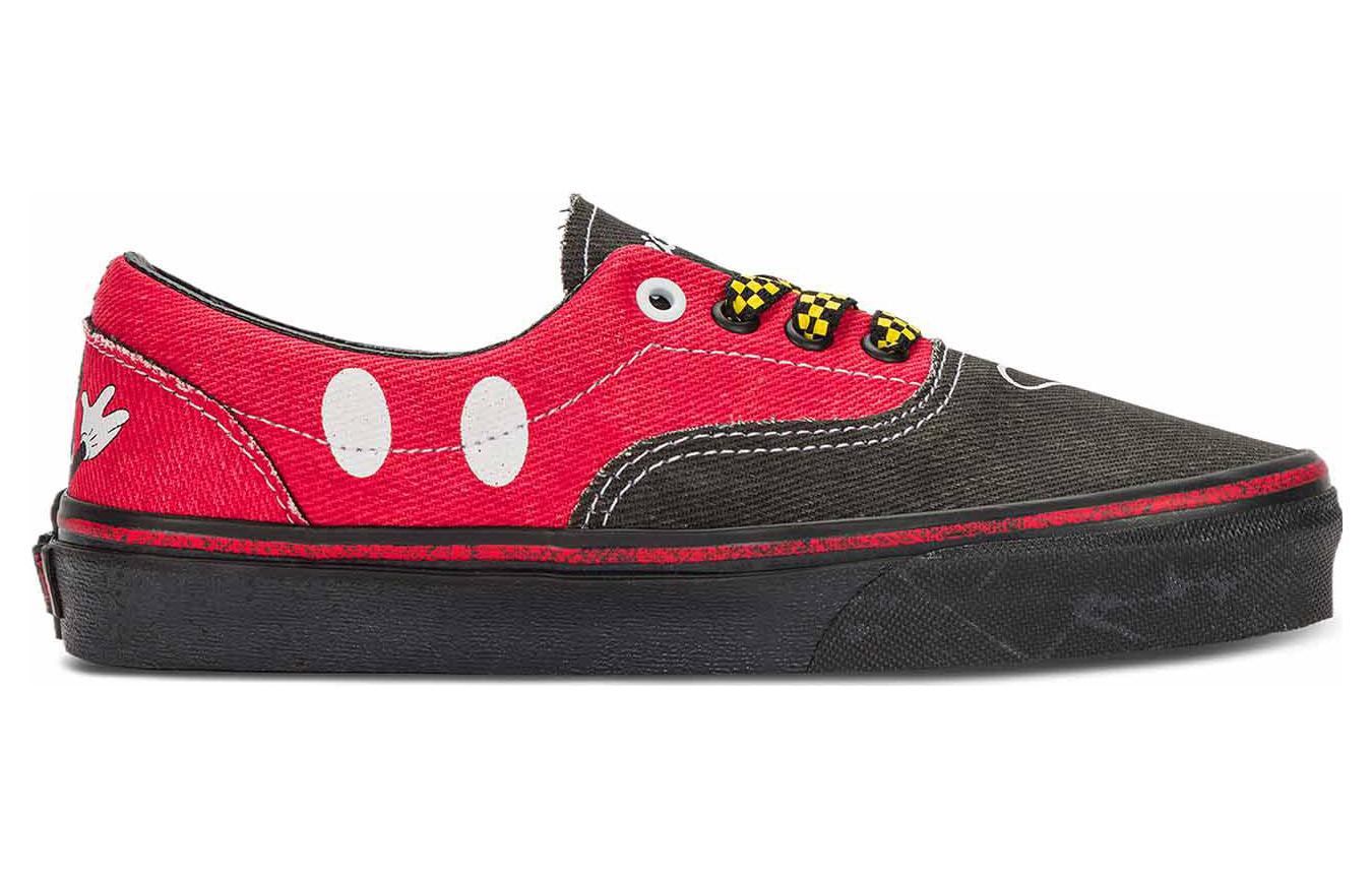 Order Vans X Disney Era Sepatu Denim Mickey Mouse 'Hitam Merah' VN000EWZDNM