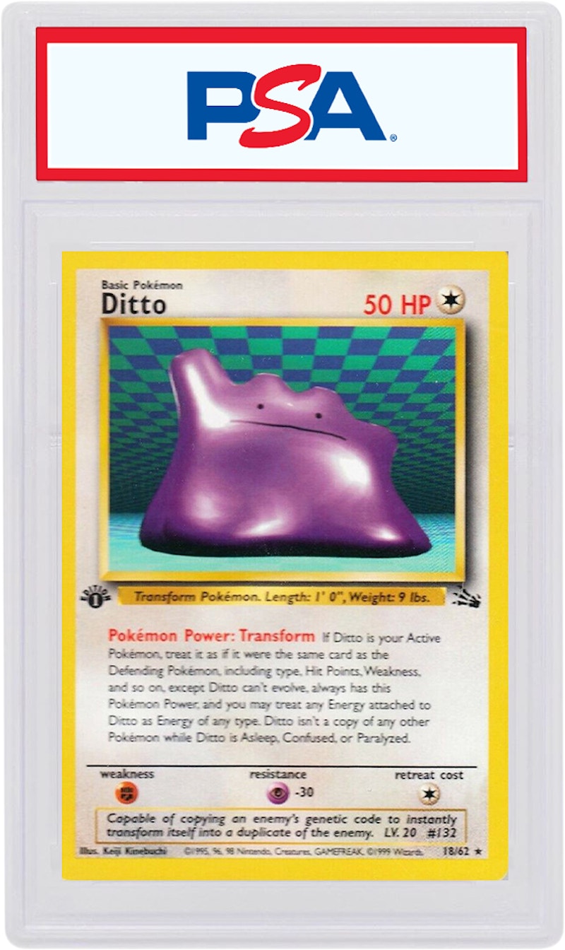 Ditto 1999 Pokemon TCG Fossil 1st Edition #18
