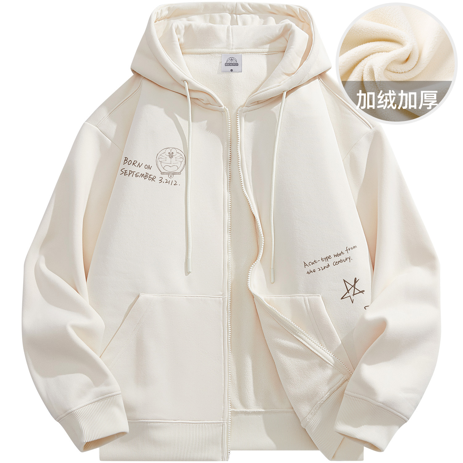 Doraemon Cartoon Graffiti Hoodie Unisex Relaxed Fit Casual Couple Sweatshirt 347922D