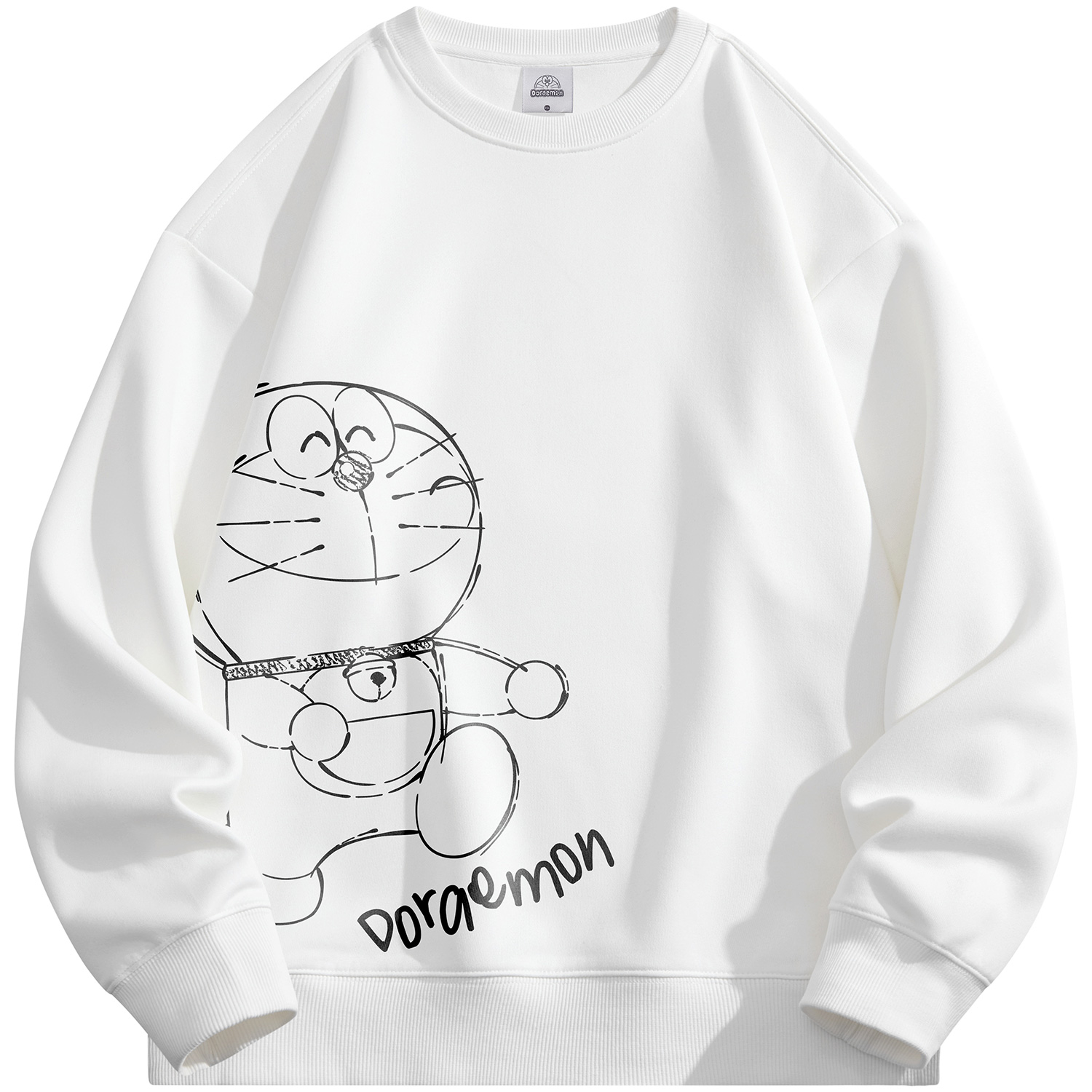 Doraemon Cartoon Graphic Printed Oversized Sweatshirt Unisex Casual Crewneck 337209D
