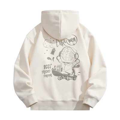 Doraemon Cartoon Logo Print Casual Hoodie Unisex - Playful Robot Cat Design 231583DLA33068G33548D