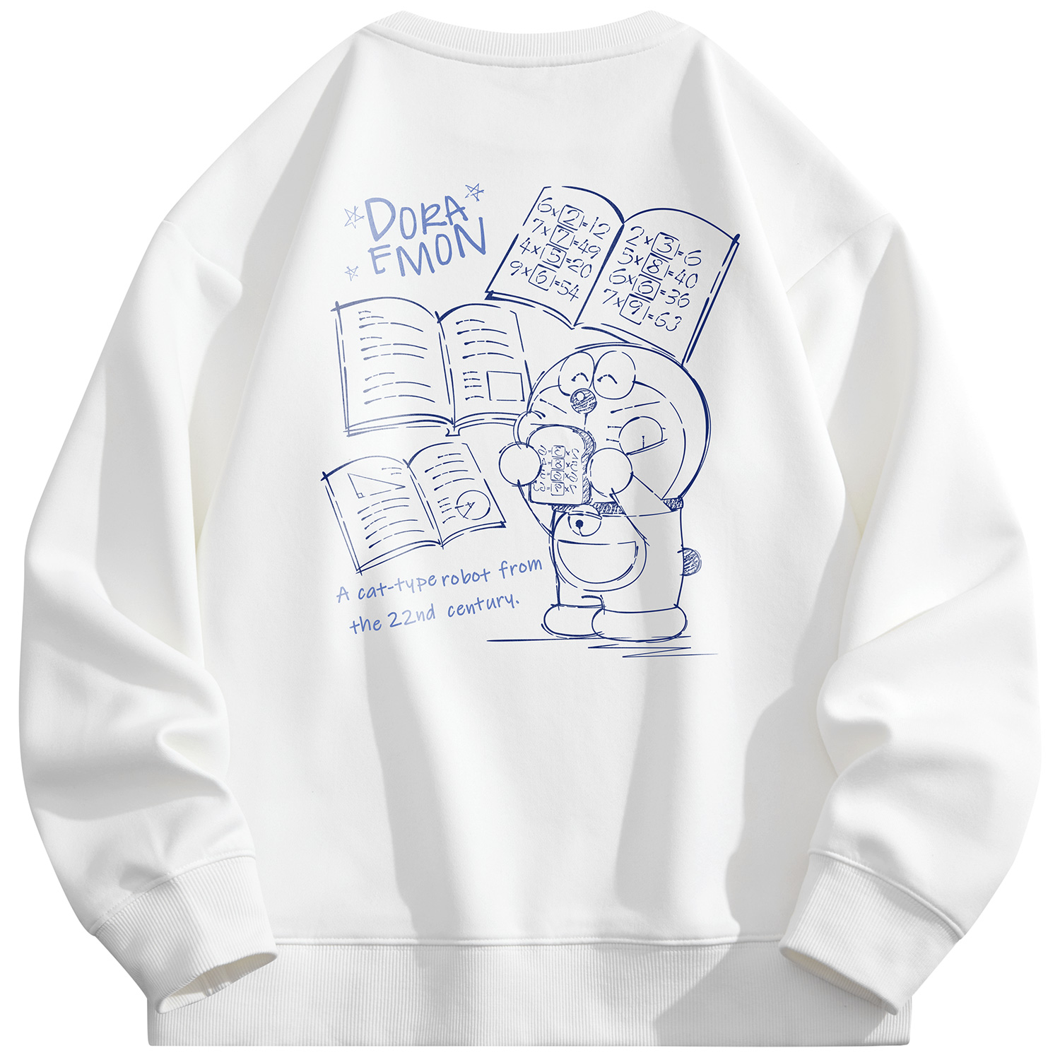 Doraemon Cartoon Robot Cat Crewneck Sweatshirt Unisex Casual Loose Fit 337214D