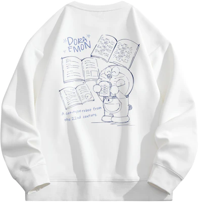 哆啦A夢卡通機器貓圓領衛衣 男女休閒寬鬆款 337214D Buy 哆啦A夢卡通機器貓圓領衛衣 男女休閒寬鬆款 337214D