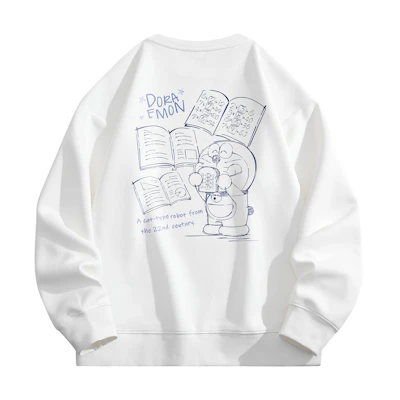 Doraemon Cartoon Robot Cat Crewneck Sweatshirt Unisex Casual Loose Fit 337214D