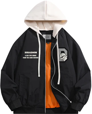 哆啦A夢卡通機器貓Logo寬鬆可拆帽飛行外套 男女通用 337251D Buy 哆啦A夢卡通機器貓Logo寬鬆可拆帽飛行外套 男女通用 337251D