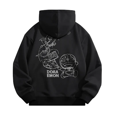Doraemon Cartoon Robot Letter Logo Pullover Hoodie Unisex Casual Style 231583DLA33068G33513D