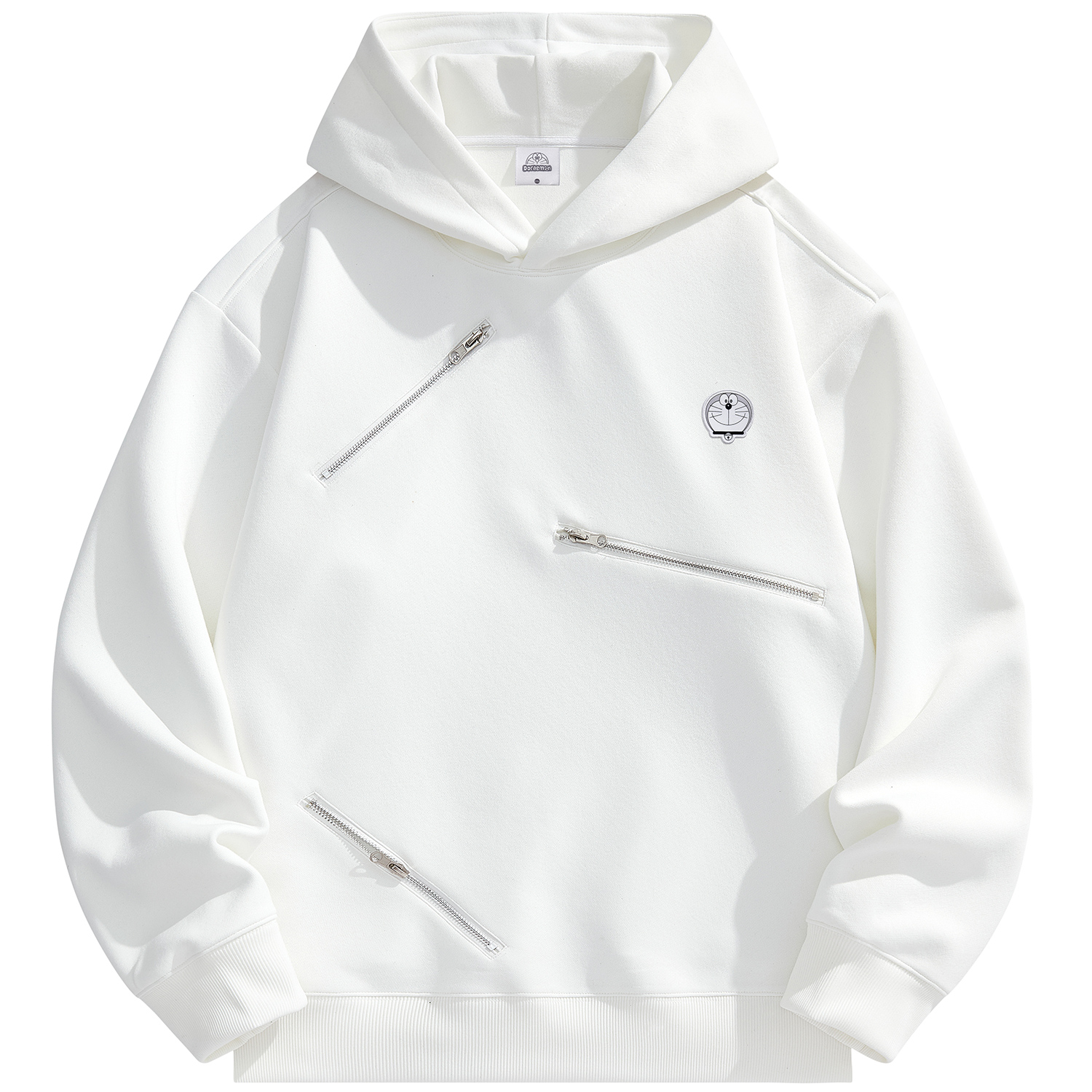 Doraemon Cartoon Robot Logo Oversized Knit Pullover Hoodie Unisex 4320198D