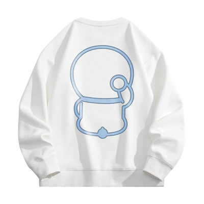 Doraemon Cartoon Sketch Graffiti Crewneck Loose Fit Sweatshirt Unisex 231583DLA33067G33545D