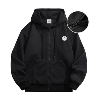 Doraemon Embroidered Logo Casual Hoodie Jacket - Unisex Cartoon Design 23256DLA33066G33531D