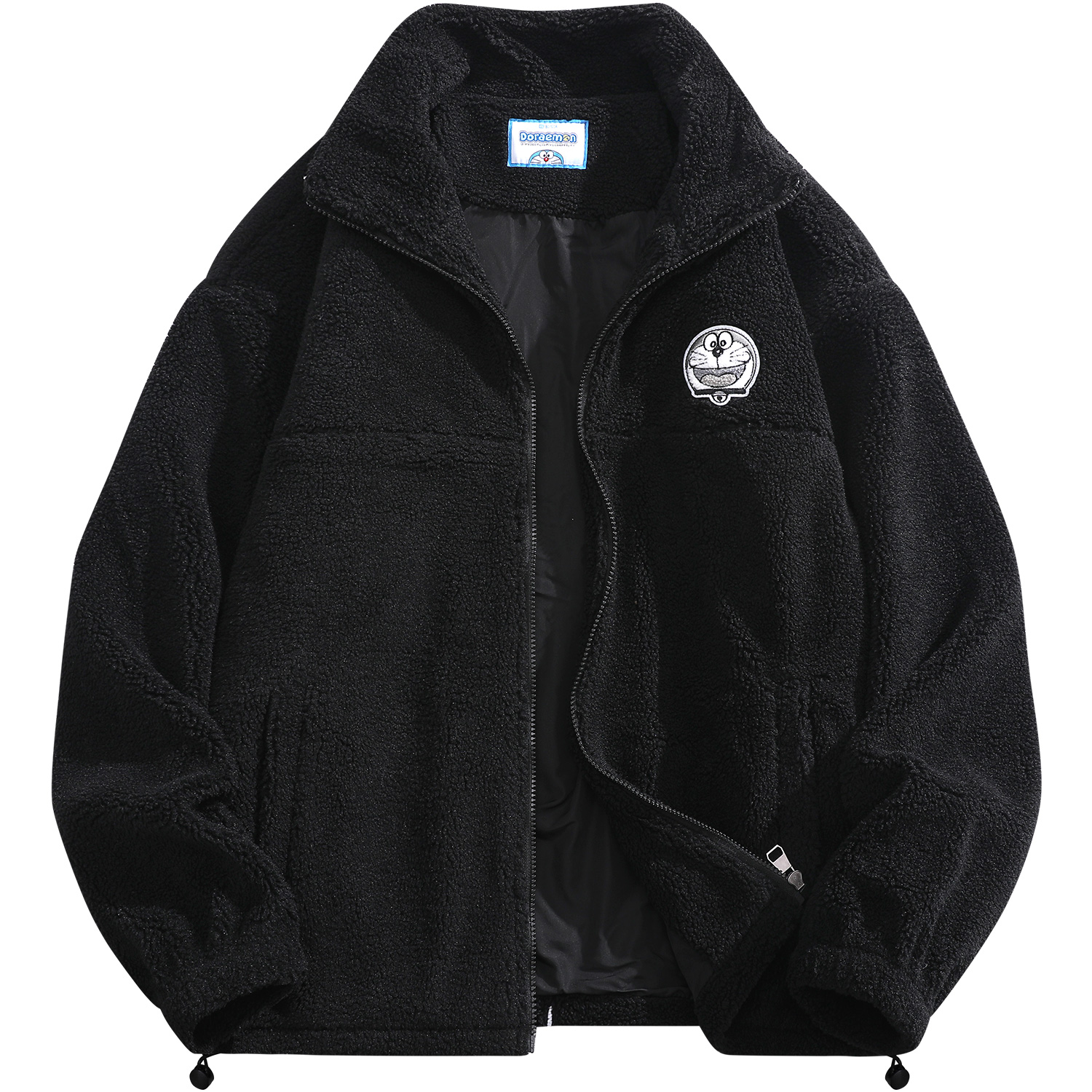 Doraemon Embroidered Logo Fleece Jacket Unisex Casual Plush Oversized Design 221105DLA7246015D