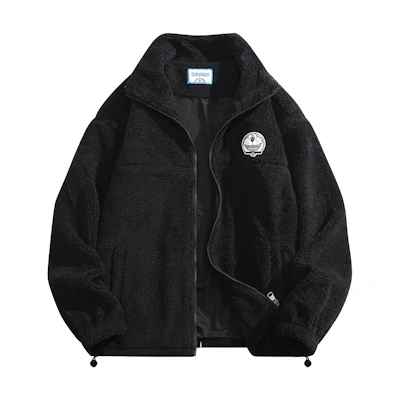 Doraemon Embroidered Logo Fleece Jacket Unisex Casual Plush Oversized Design 221105DLA7246015D