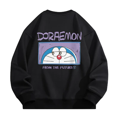Doraemon Fun Cartoon Crewneck Sweatshirt with Logo Print - Unisex Casual Pullover 231583DLA33067G33557D