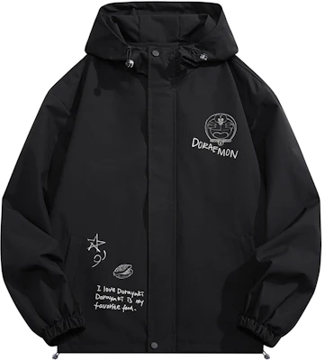 哆啦A夢戶外防水防風外套 卡通印花男女連帽外套 336690D Buy 哆啦A夢戶外防水防風外套 卡通印花男女連帽外套 336690D