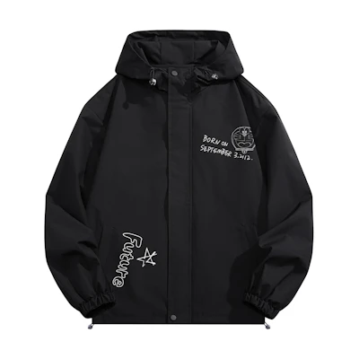 Doraemon Outdoor Waterproof Windbreaker Jacket with Cartoon Logo Unisex 336688D