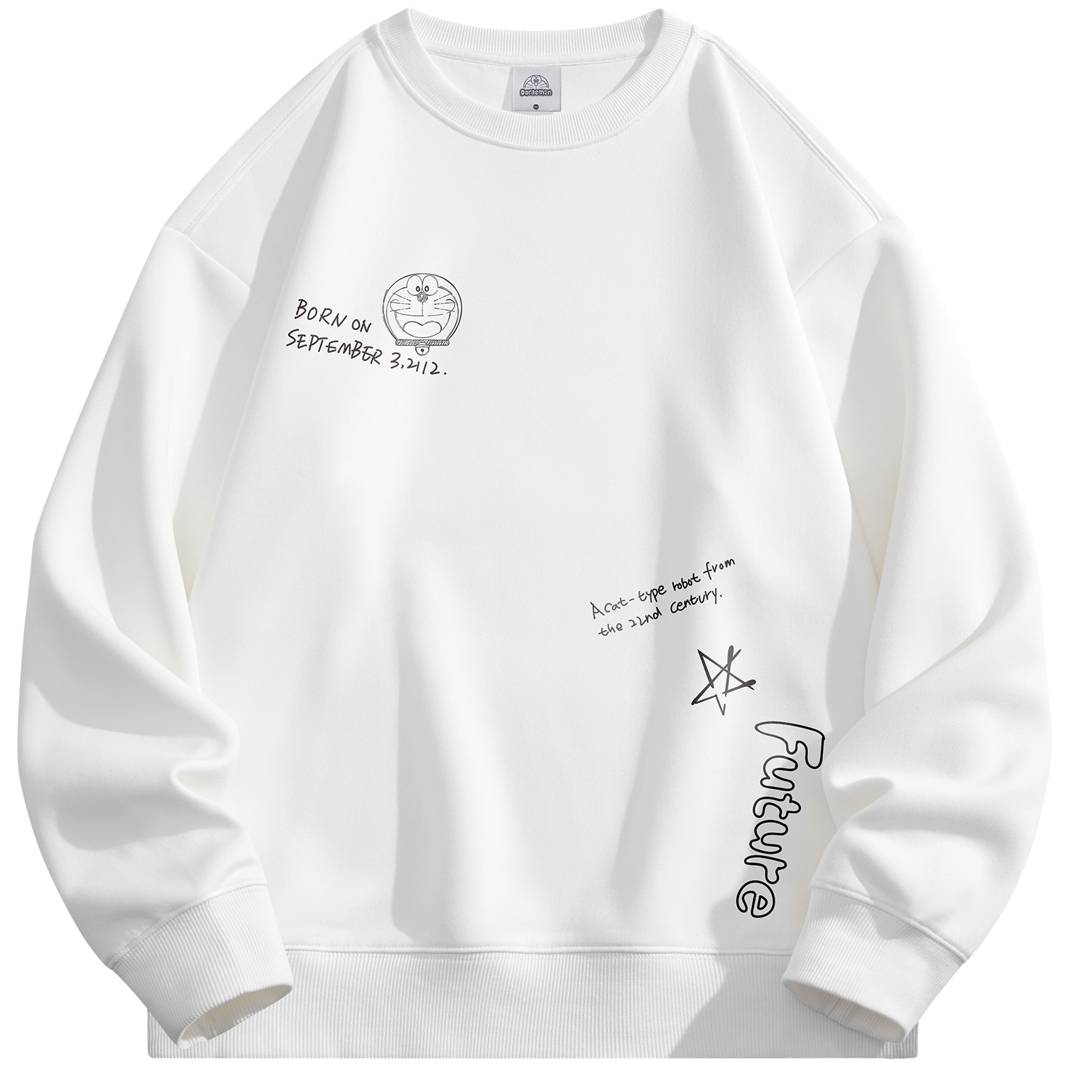 Doraemon Star Logo Print Casual Crewneck Pullover Sweatshirt Unisex 231583DLA33067G33520D