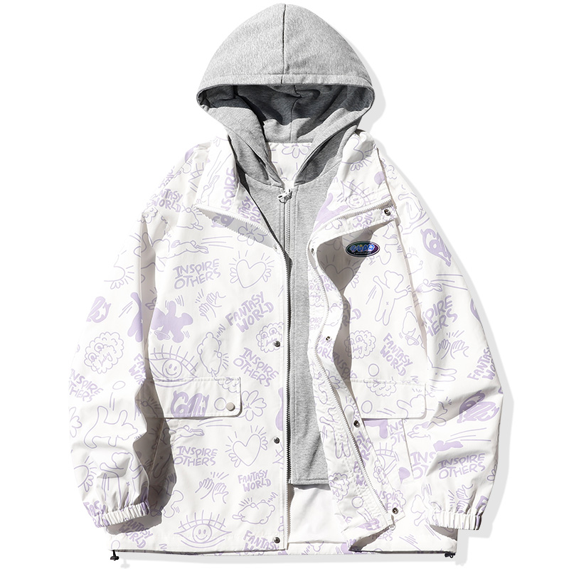 Doraemon UV Color-Changing Graffiti Loose Fit Casual Jacket Unisex DLA124972136024G