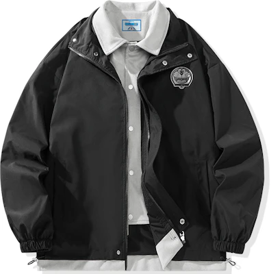 哆啦A夢 虛擬未來麂皮拼接刺繡LOGO外套 男女休閒 22658DLA7236101D Buy 哆啦A夢 虛擬未來麂皮拼接刺繡LOGO外套 男女休閒 22658DLA7236101D