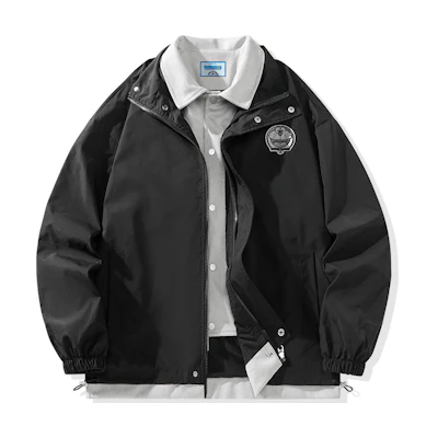 Doraemon Virtual Future Suede Patchwork Embroidered Logo Jacket Unisex Casual 22658DLA7236101D