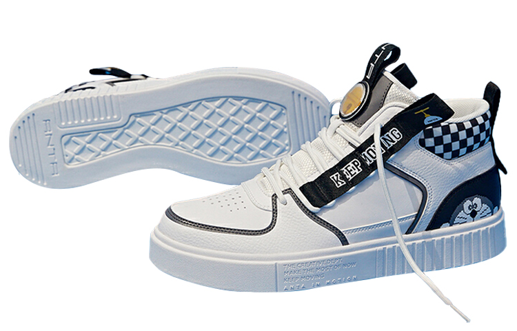 Anta Doraemon Casual Board Shoes 'White Black' 圖 4