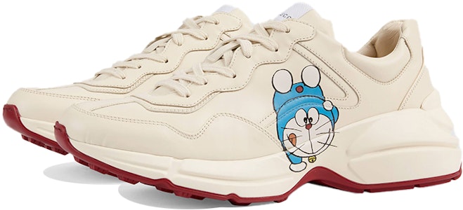 Doraemon x Gucci Rhyton系列 聯名款 時尚厚底老爸鞋 白色 Lookbook Doraemon x Gucci Rhyton系列 聯名款 時尚厚底老爸鞋 白色