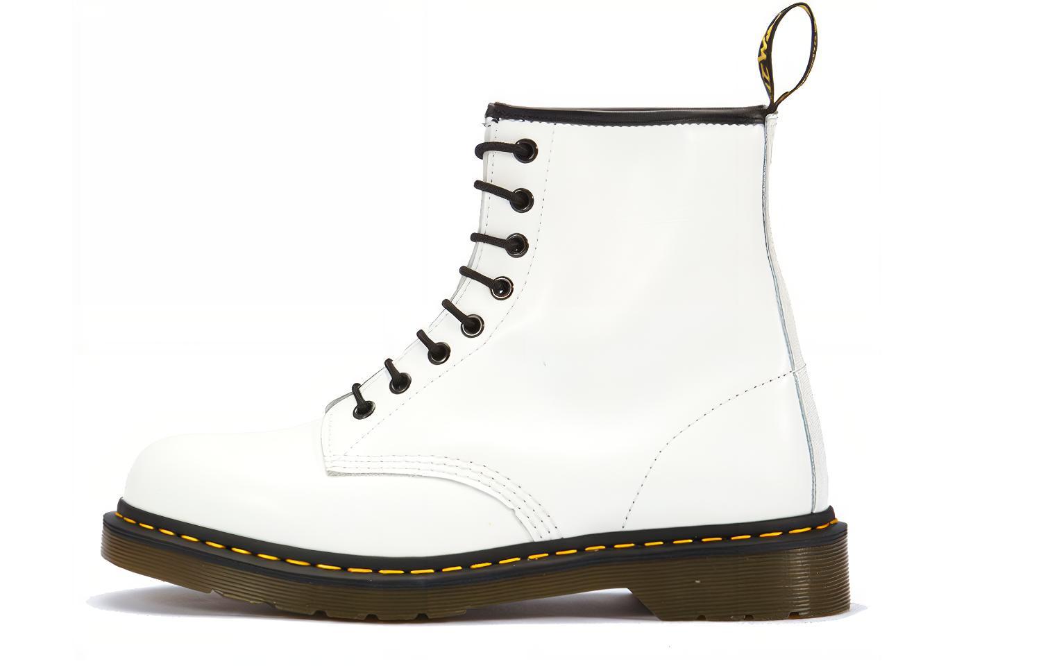 Buy 馬汀博士 Dr. Martens 1460 經典8孔系帶皮革短筒馬丁靴 男女同款 白色