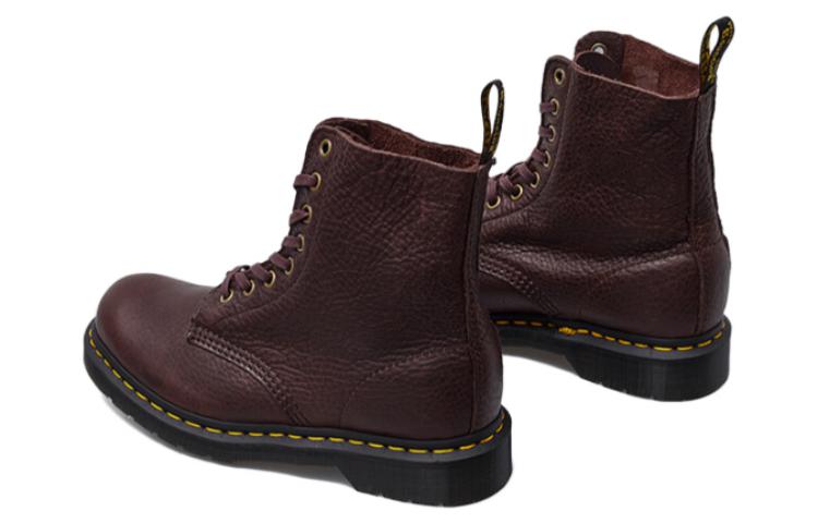 Shop Botas de Cuero Genuino Dr. Martens 1460 Pascal Rojo/Marrón 24993257