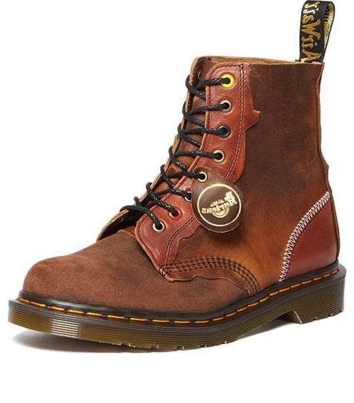 Dr. Martens 1460 Pascal Made in England Deadstock Leather Lace Up Boots 'Mid Brown' 30608486