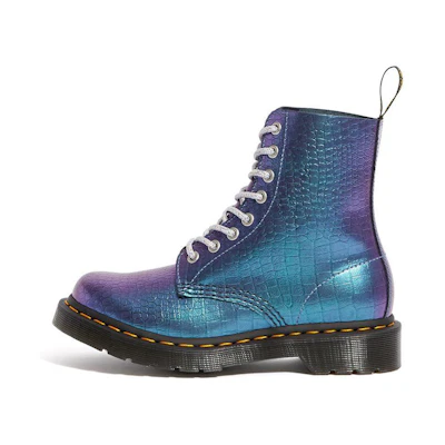 Dr. Martens 1460 Pascal Metallic Crocodile Leather 'Purple Blue'
